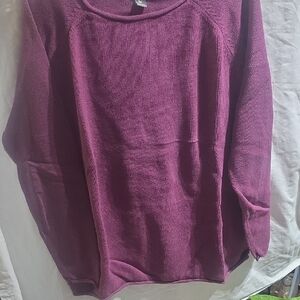 Eddie Bauer Women's Rich Purple Crew Neck Sweater